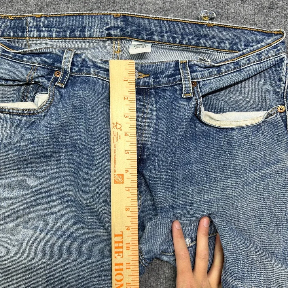Levi's 501 Straight Jeans Men's Black Denim‎ Button Fly Classic 37X30 - Flaws